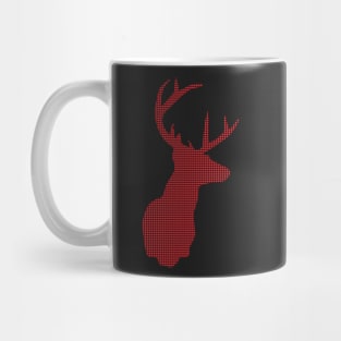 Deer, Red and Black Plaid Mug